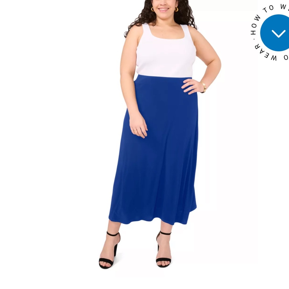 Vince Camuto Plus Size Maxi Skirt in Goddess Blue